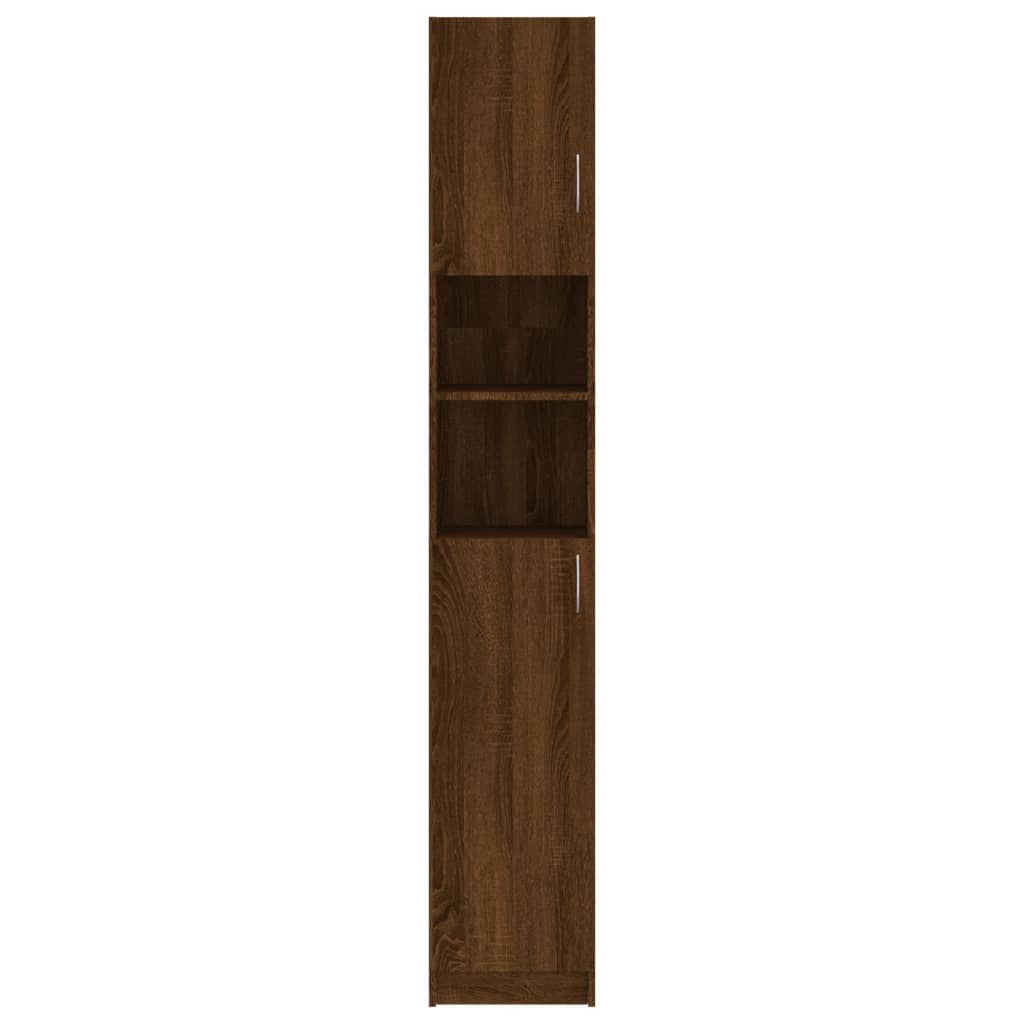 vidaXL Bathroom Cabinet Brown Oak 12.6"x10"x74.8" Engineered Wood