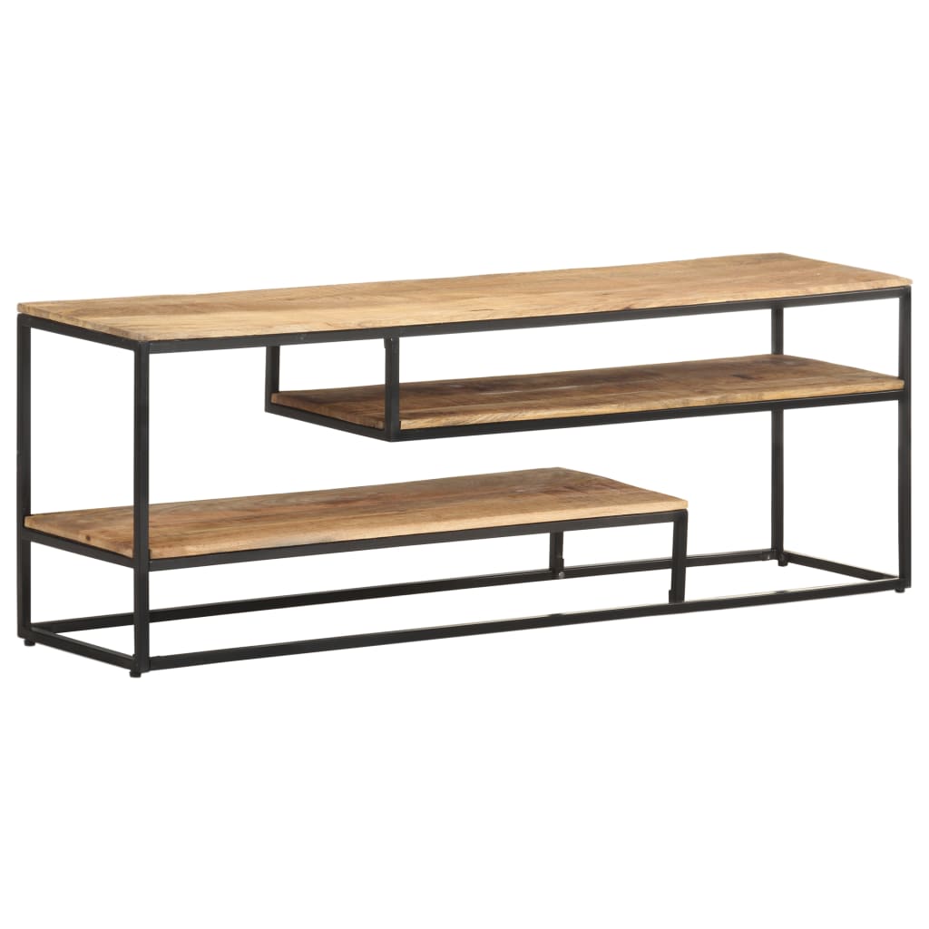 vidaXL TV Stand 51.2"x11.8"x17.7" Rough Mango Wood