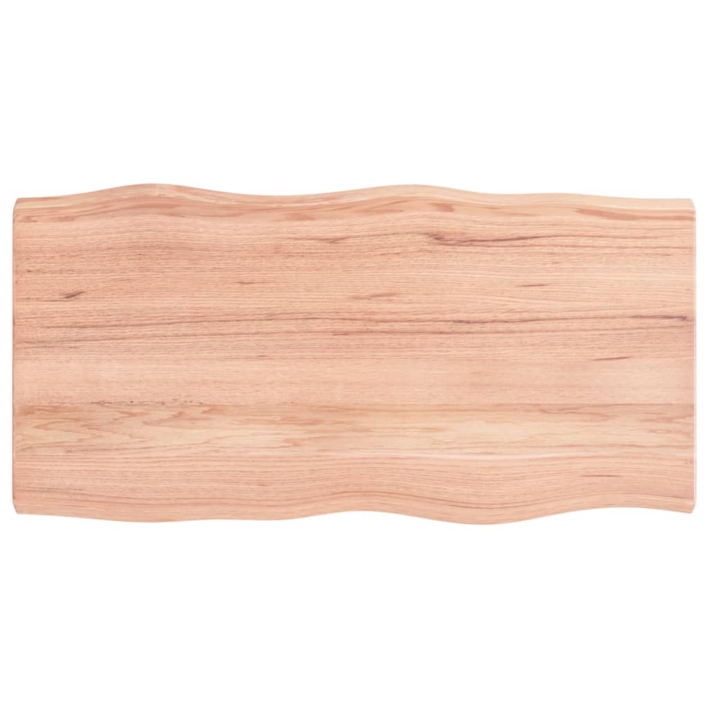vidaXL Table Top Light Brown 39.4"x19.7"x(0.8"-2.4") Treated Solid Wood Live Edge
