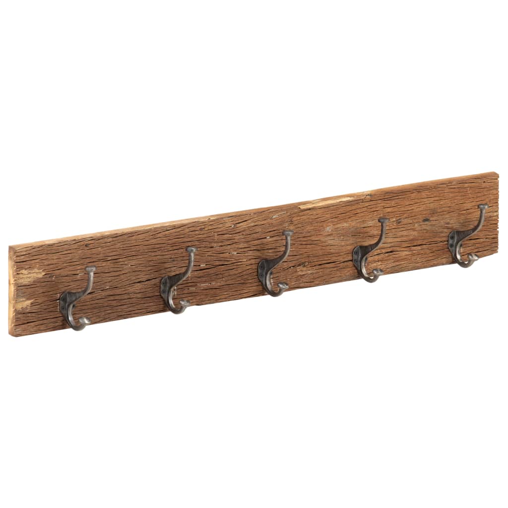 vidaXL Hall Hanger with 5 Hooks 39.4"x1"x5.9" Solid Reclaimed Wood