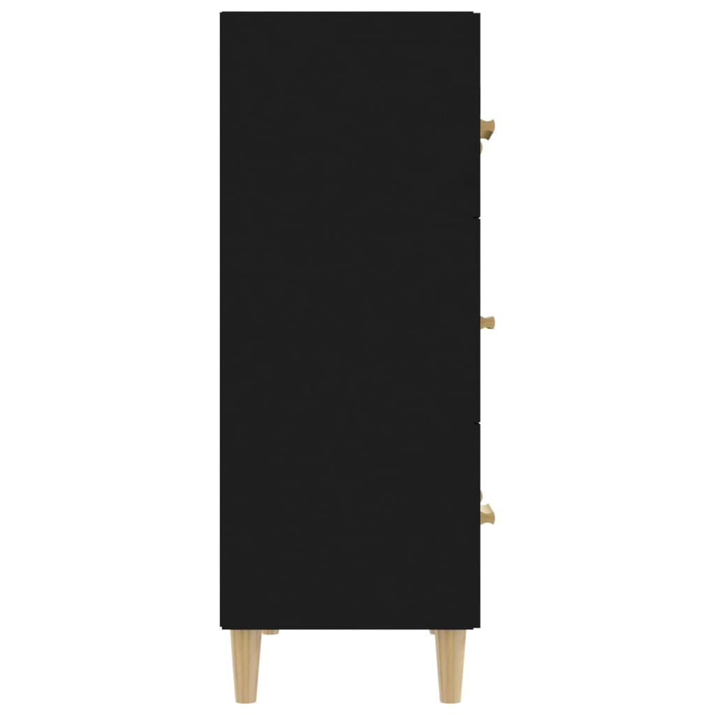 vidaXL Sideboard Black 27.6"x13.4"x35.4" Engineered Wood