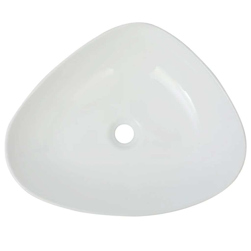vidaXL Basin Triangle Ceramic White 19.9"x16.1"x4.7"