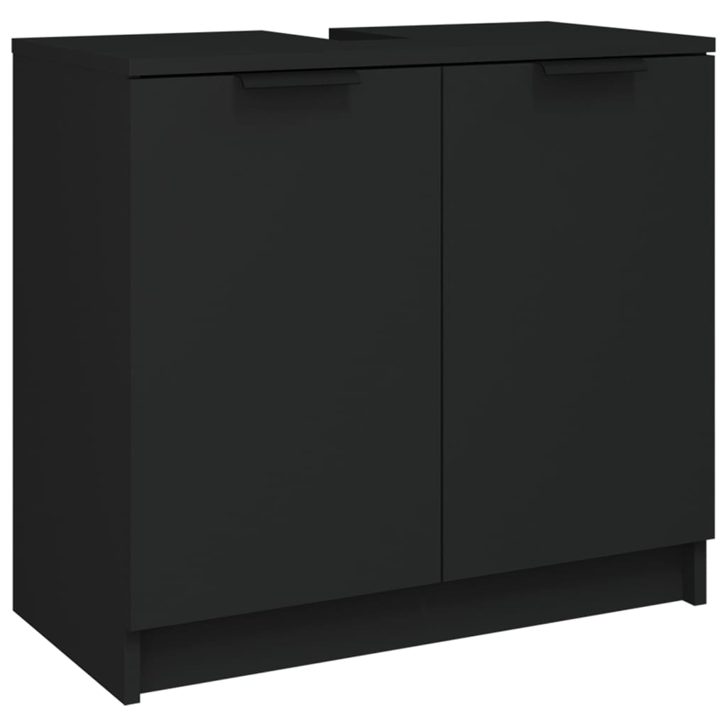 vidaXL Bathroom Cabinet Black 25.4"x13.2"x23.2" Engineered Wood