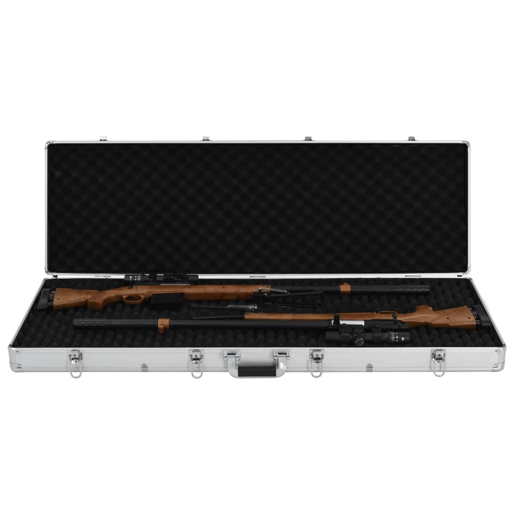 vidaXL Gun Case Silver 46.5"x15"x4.7" Aluminum