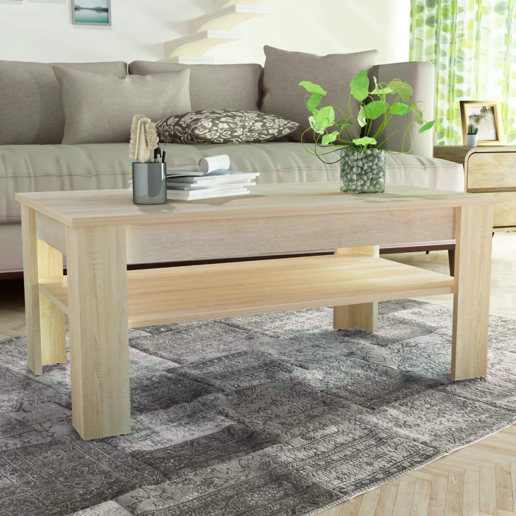 vidaXL Coffee Table Engineered Wood 43.3"x25.6"x18.9" Oak