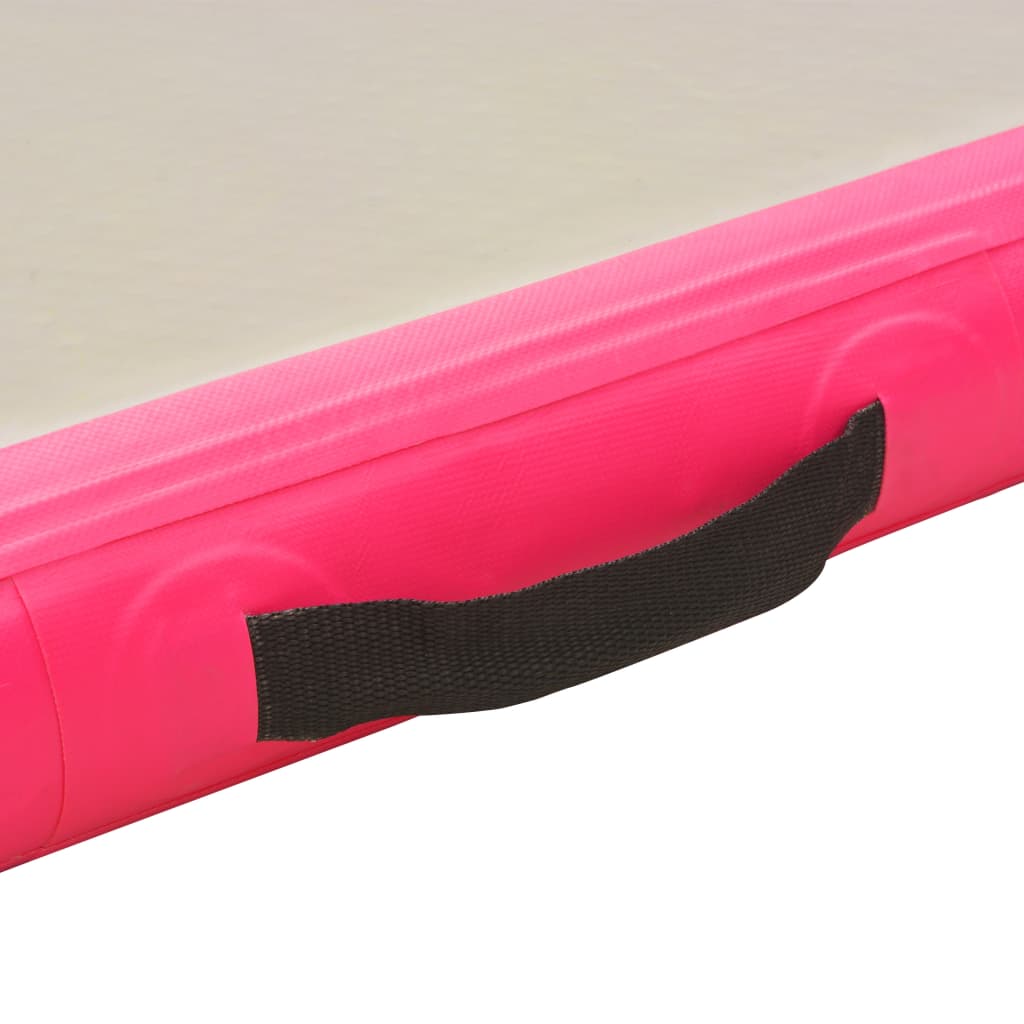 vidaXL Inflatable Gymnastics Mat with Pump 236.2"x39.4"x3.9" PVC Pink