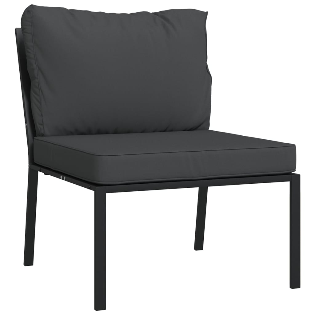 vidaXL Patio Chairs with Gray Cushions 2 pcs 23.6"x29.1"x31.1" Steel