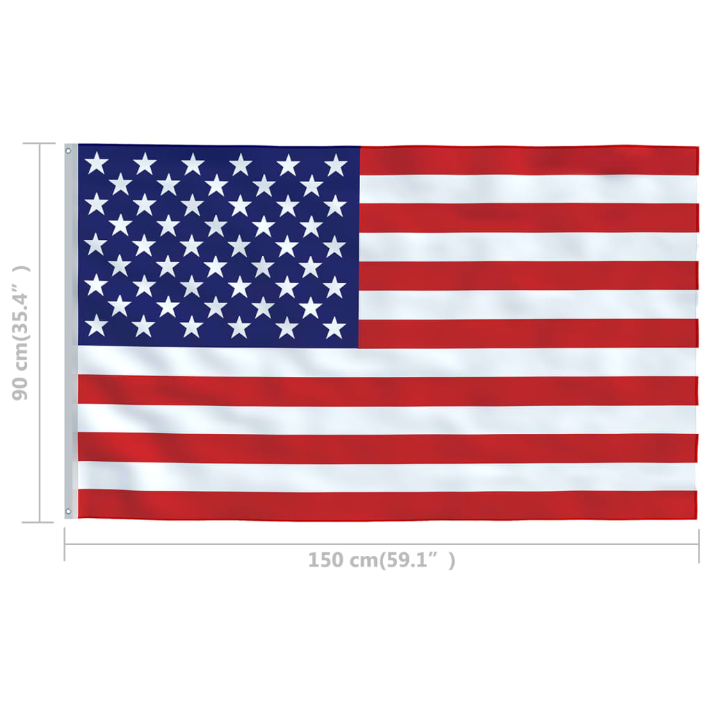 vidaXL US Flag 35.4"x59.1"
