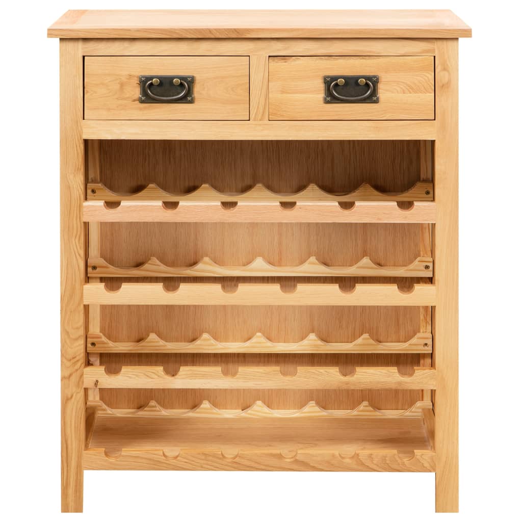 vidaXL Wine Cabinet 28.3"x12.5"x35.4" Solid Oak Wood
