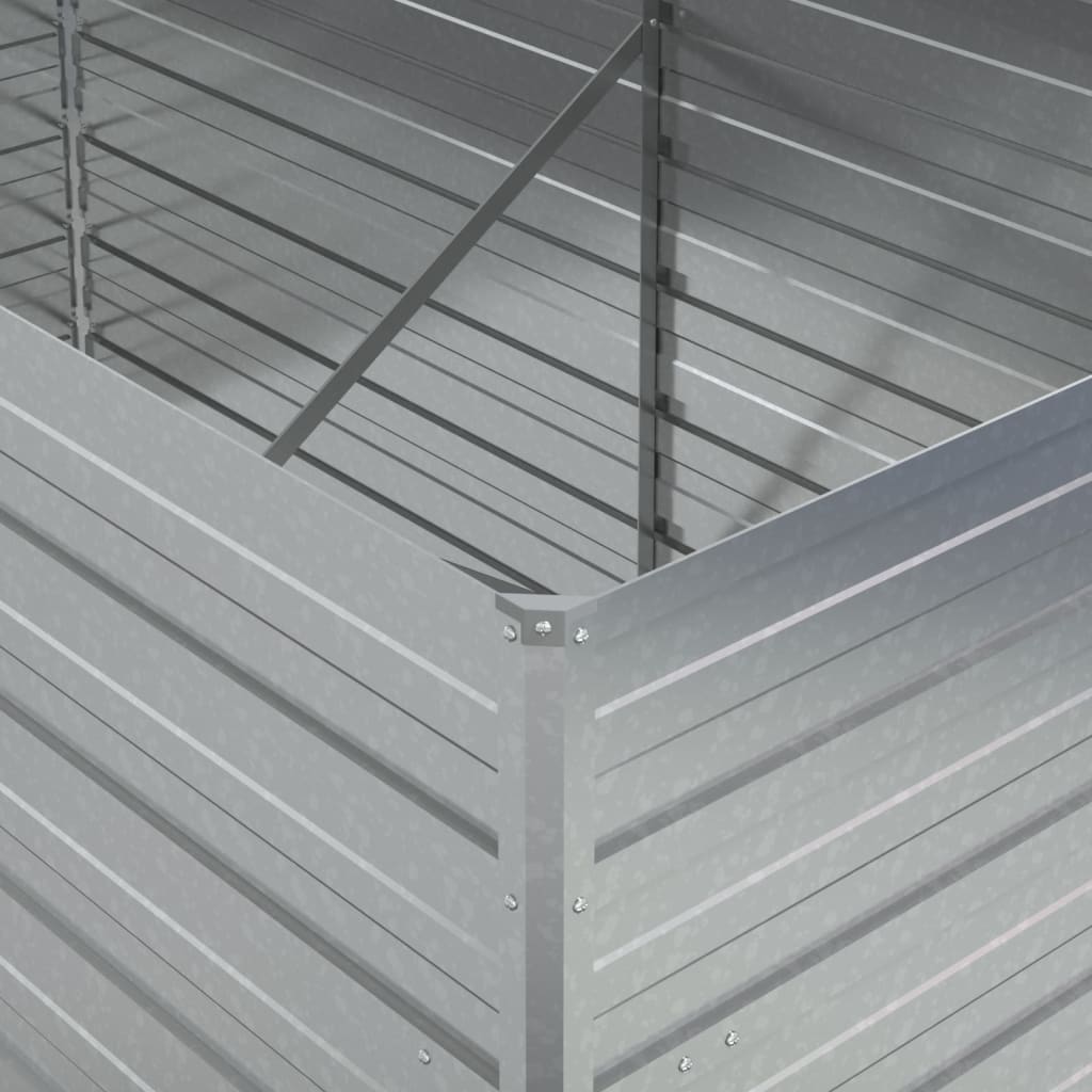 vidaXL Garden Raised Bed 63"x31.5"x30.3" Galvanized Steel Silver