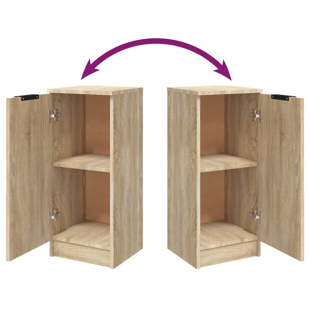 vidaXL Sideboards 2 pcs Sonoma Oak 11.8"x11.8"x27.6" Engineered Wood