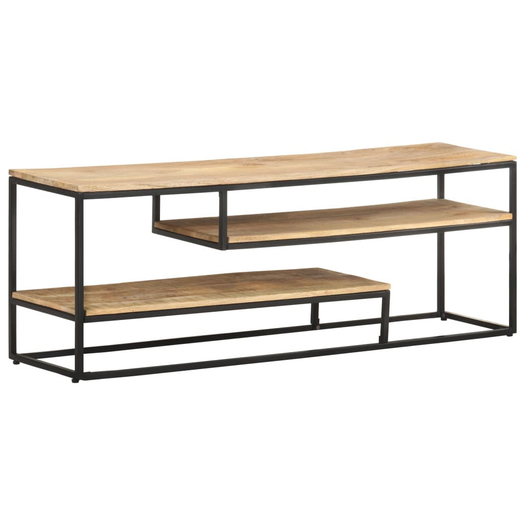 vidaXL TV Stand 51.2"x11.8"x17.7" Rough Mango Wood