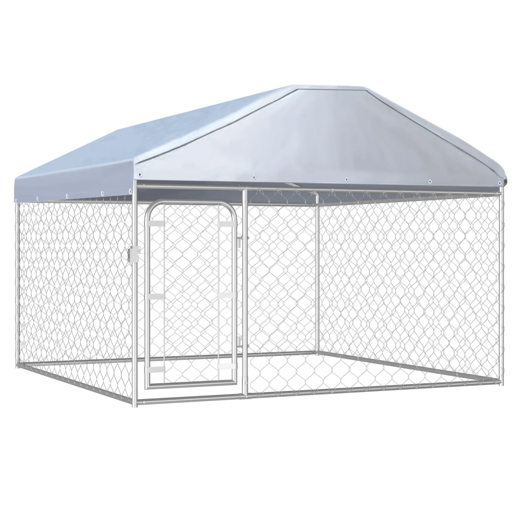 vidaXL Outdoor Dog Kennel with Roof 78.7"x78.7"x53.1"