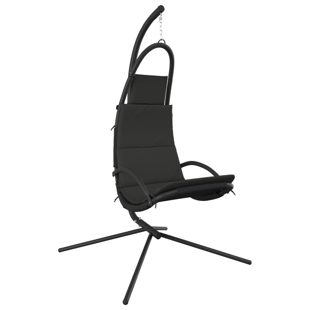vidaXL Garden Swing Chair with Cushion Dark Gray Oxford Fabric&Steel