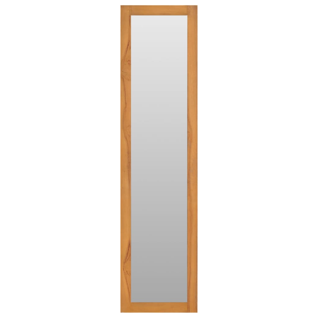 vidaXL Wall Mirror with Shelves 11.8"x11.8"x47.2" Solid Teak Wood