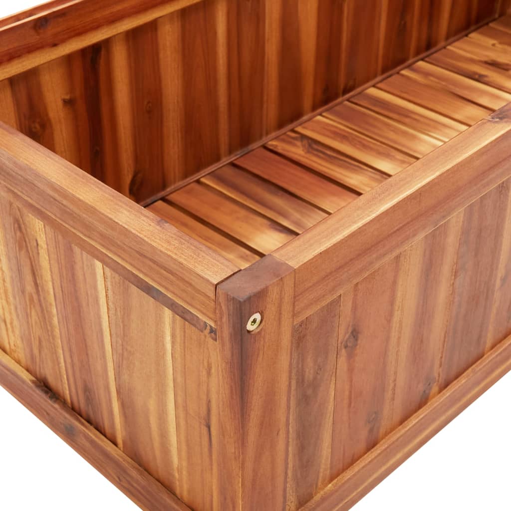 vidaXL Raised Bed with Trellis 33.5"x15"x59.1" Solid Acacia Wood