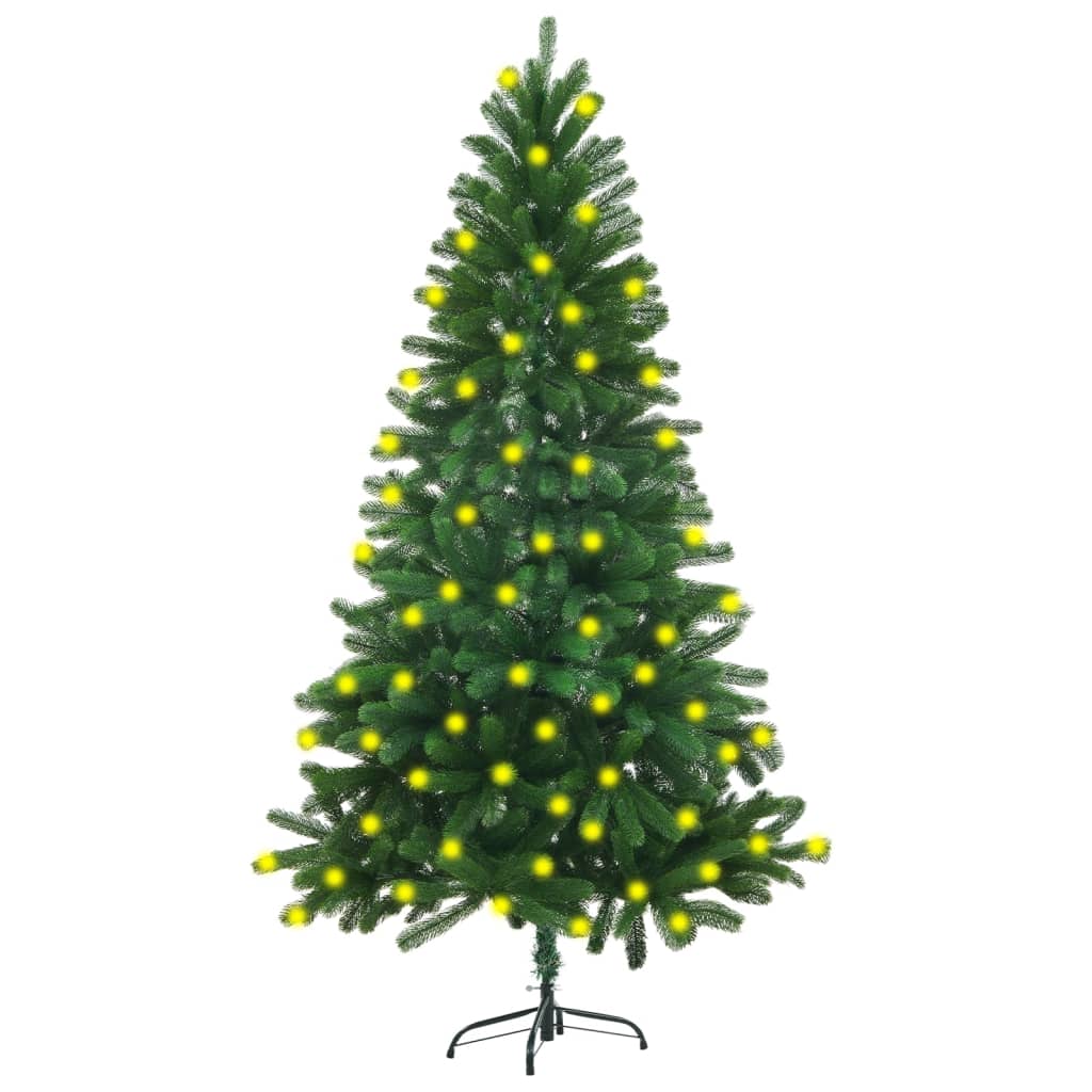 vidaXL Artificial Christmas Tree with LEDs 59.1" Green