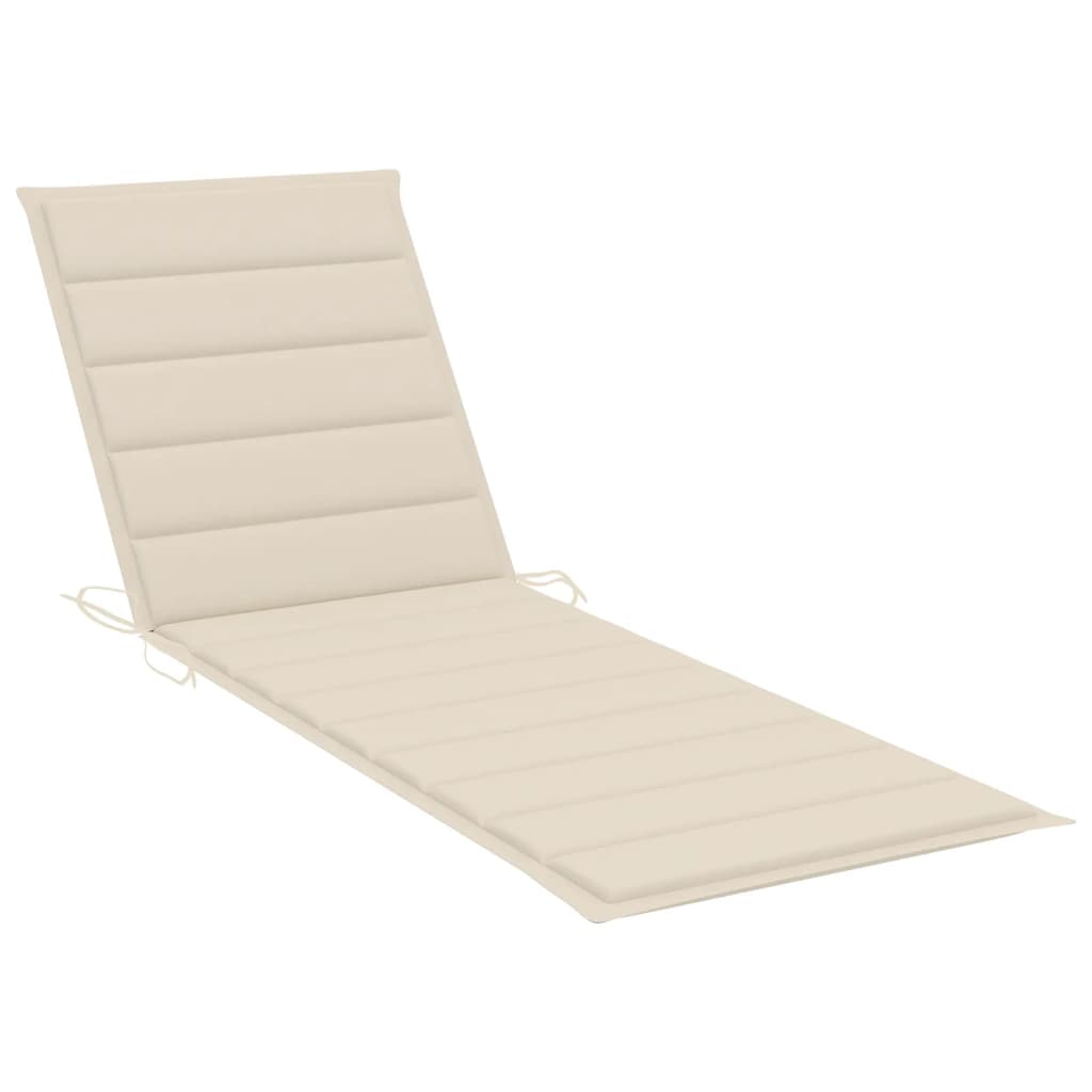 vidaXL Patio Sun Lounger with Cushion Gray Solid Acacia Wood