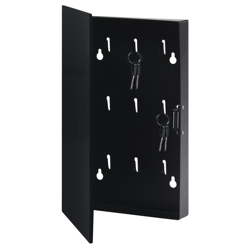 vidaXL Key Box with Magnetic Board Black 11.8"x7.9"x2.2"