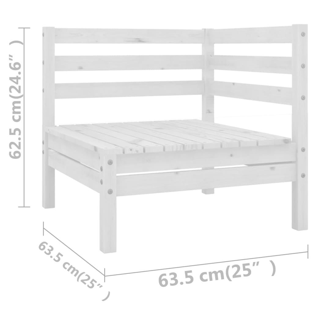 vidaXL 4 Piece Patio Lounge Set White Solid Pinewood