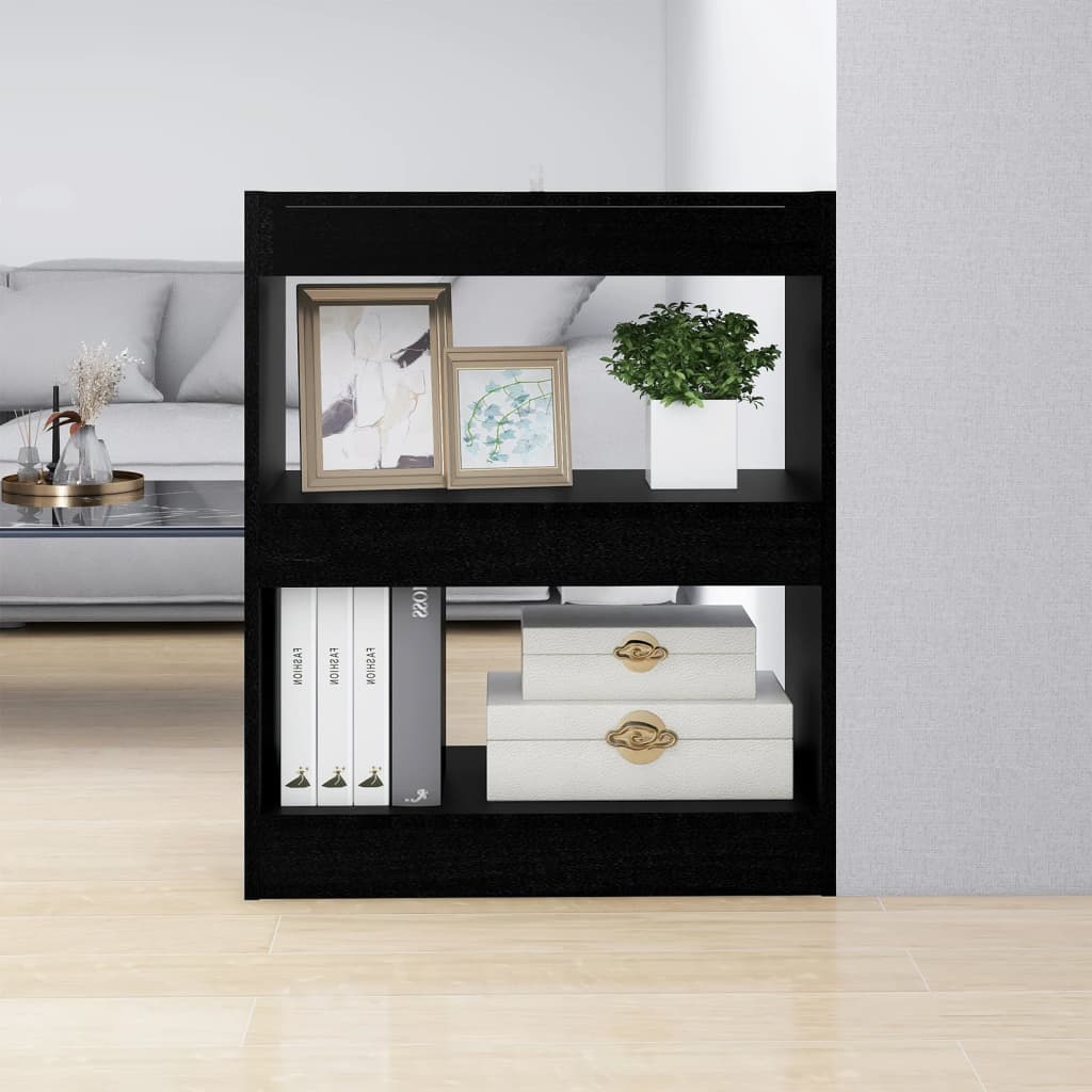 vidaXL Book Cabinet/Room Divider Black 23.6"x11.8"x28.3"