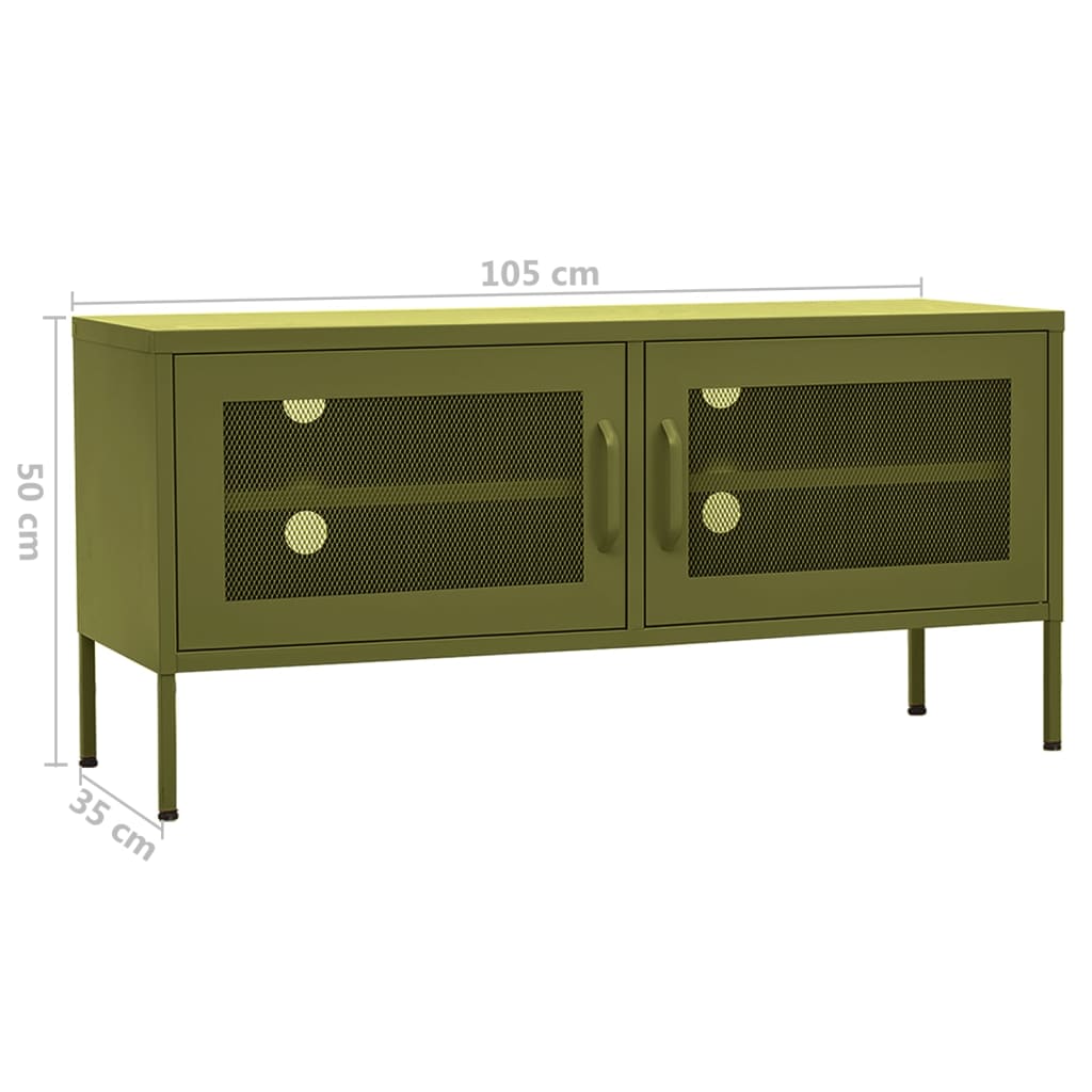 vidaXL TV Cabinet Olive Green 41.3"x13.8"x19.7" Steel