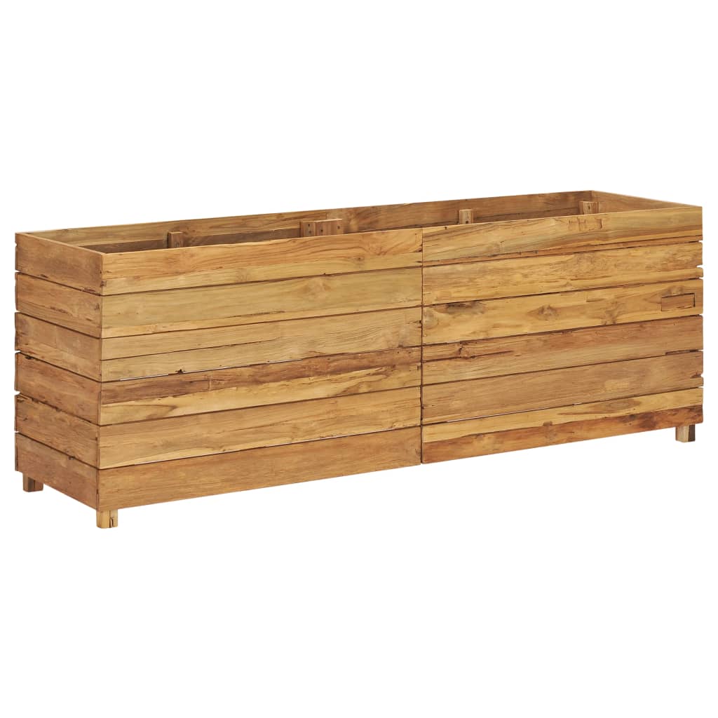 vidaXL Raised Bed 59.1"x15.7"x21.7" Recycled Teak Wood and Steel