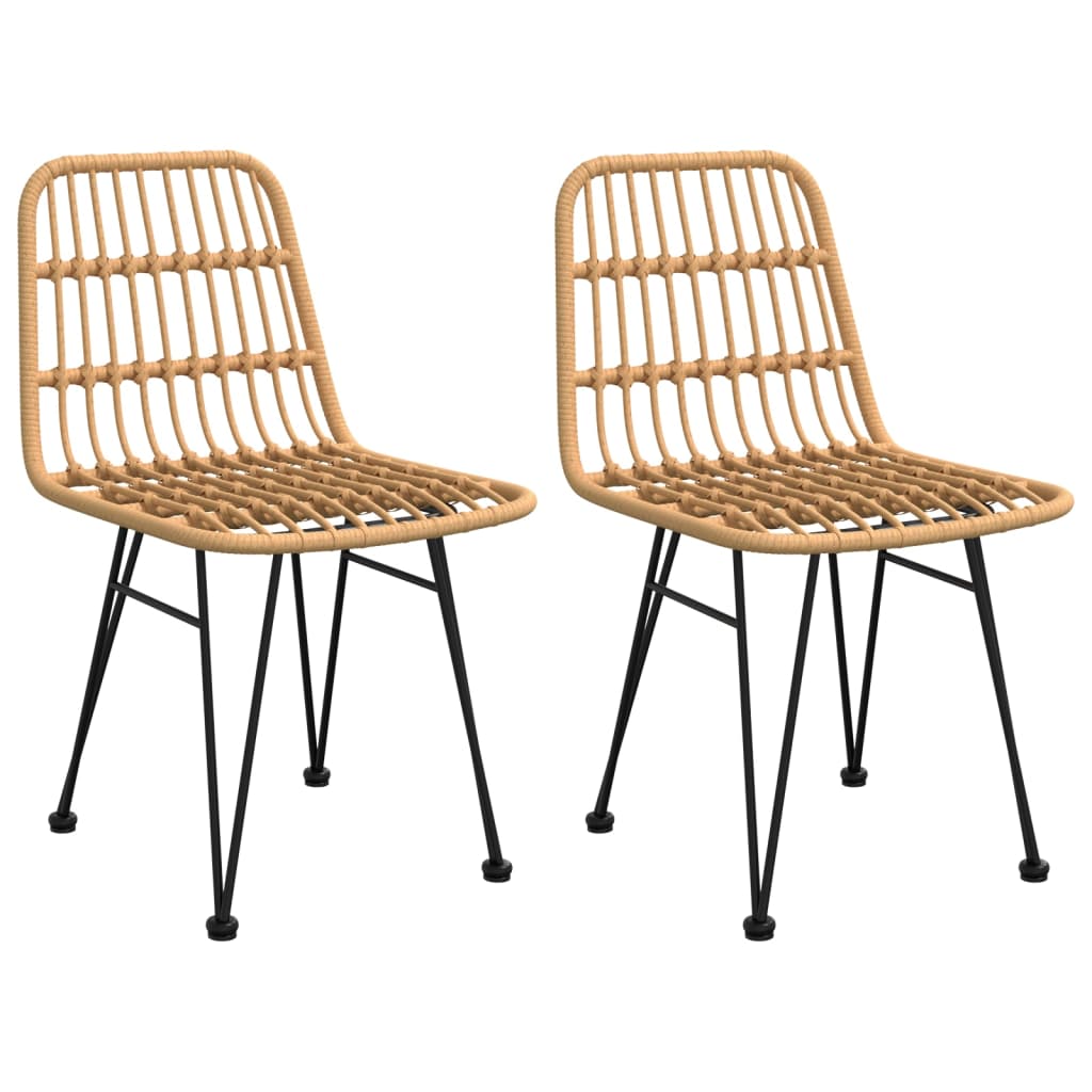 vidaXL Patio Chairs 2 pcs 18.9"x24.4"x33.1" PE Rattan