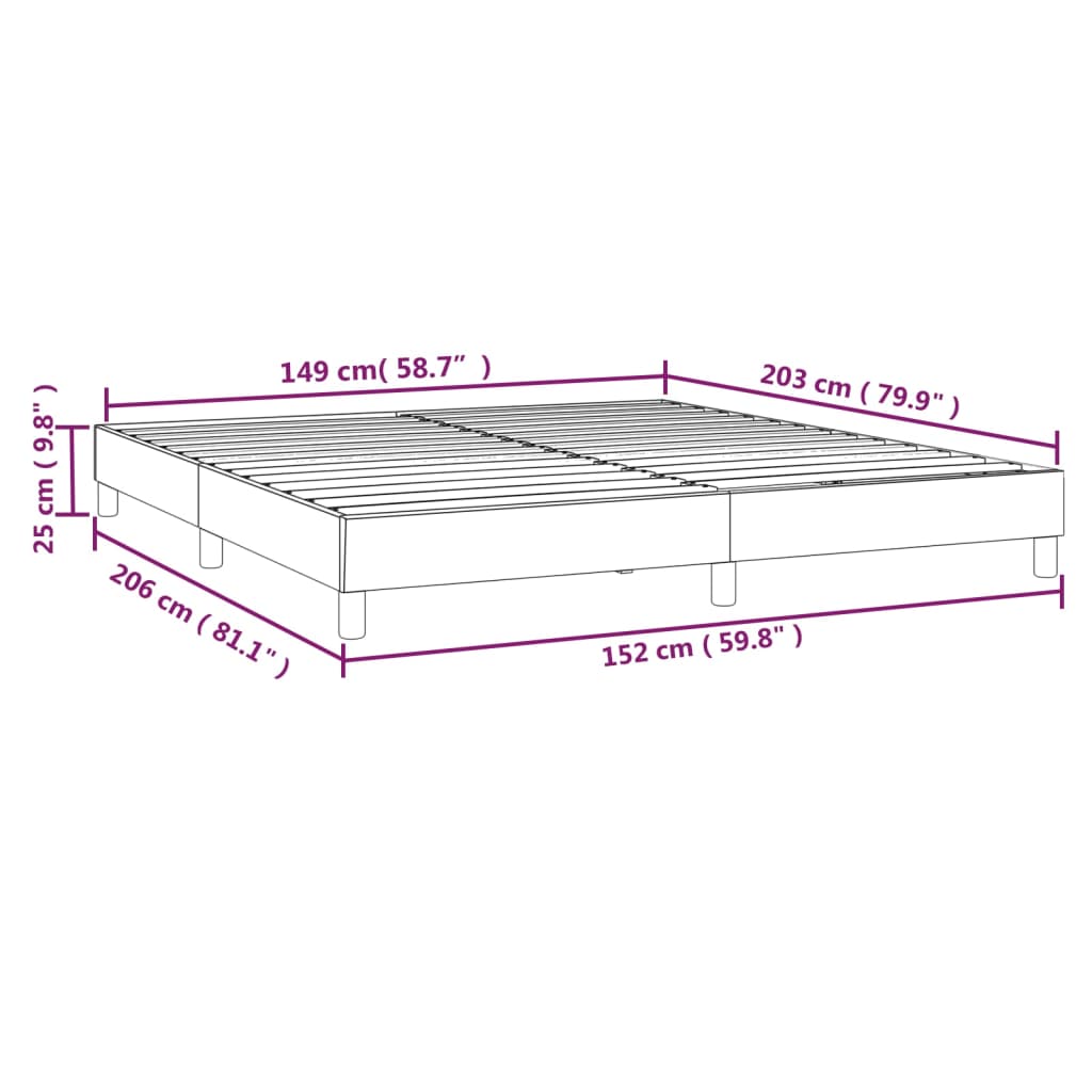 vidaXL Box Spring Bed Frame Dark Gray 59.8"x79.9" Queen Fabric