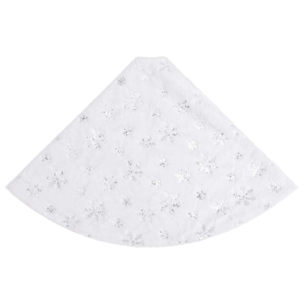 vidaXL Luxury Christmas Tree Skirt White 35.4" Faux
