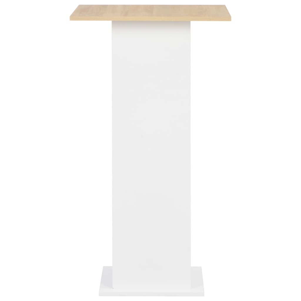 vidaXL Bar Table White and Sonoma Oak 23.6"x23.6"x43.3"