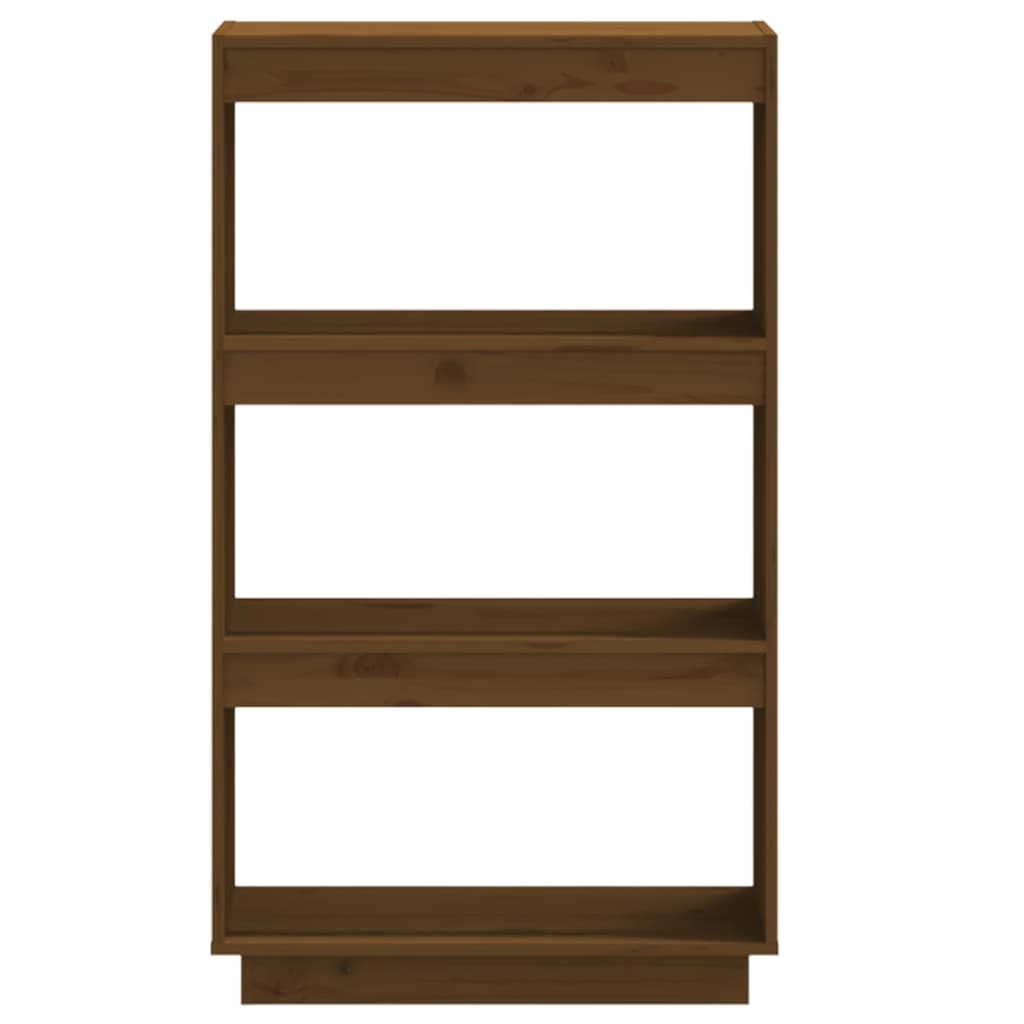 vidaXL Book Cabinet/Room Divider Honey Brown 23.6"x13.8"x40.6" Solid Wood Pine