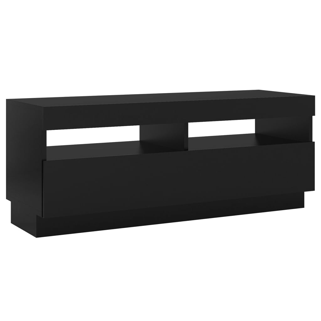 vidaXL TV Stand with LED Lights Black 39.4"x13.8"x15.7"