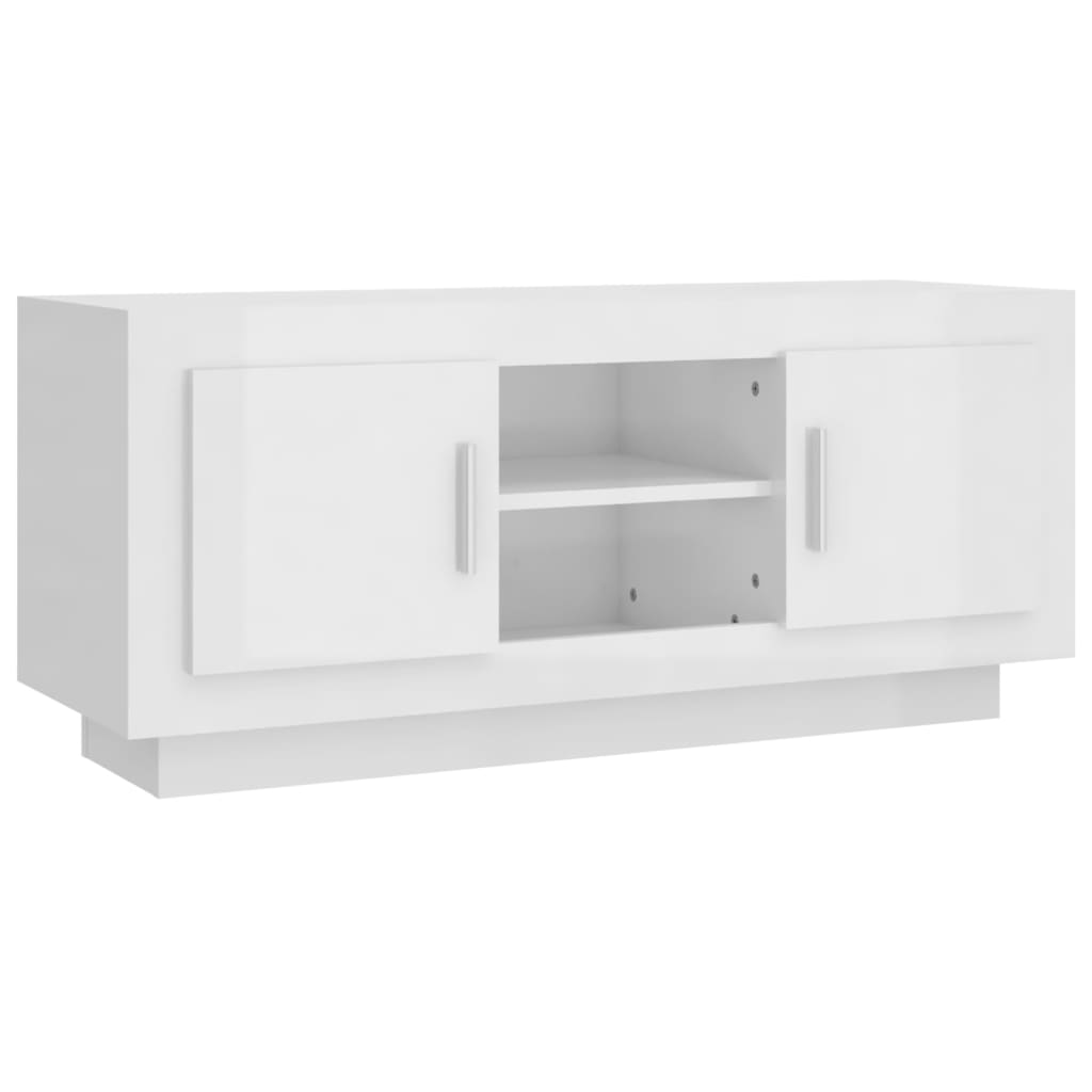 vidaXL TV Stand High Gloss White 40.2"x13.8"x17.7" Engineered Wood