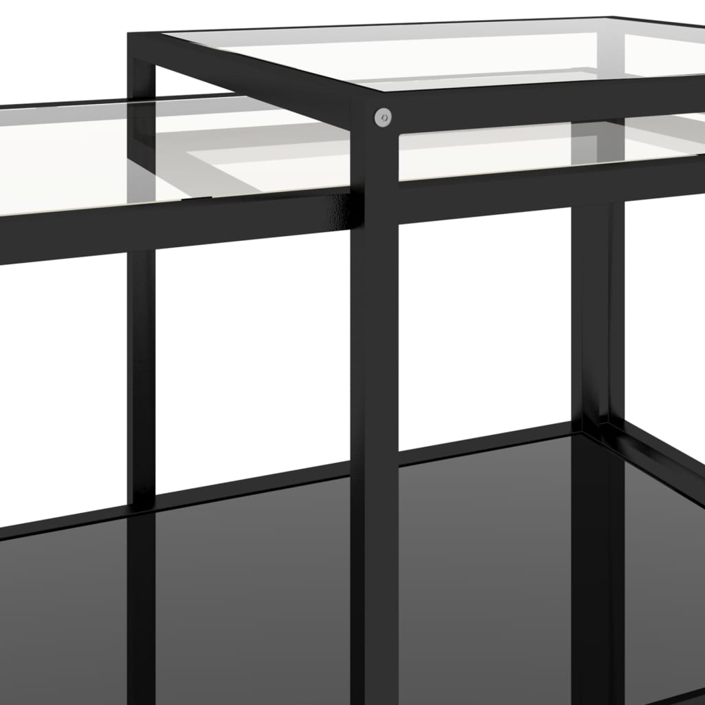 vidaXL Tea Tables 2 pcs Tempered Glass Black