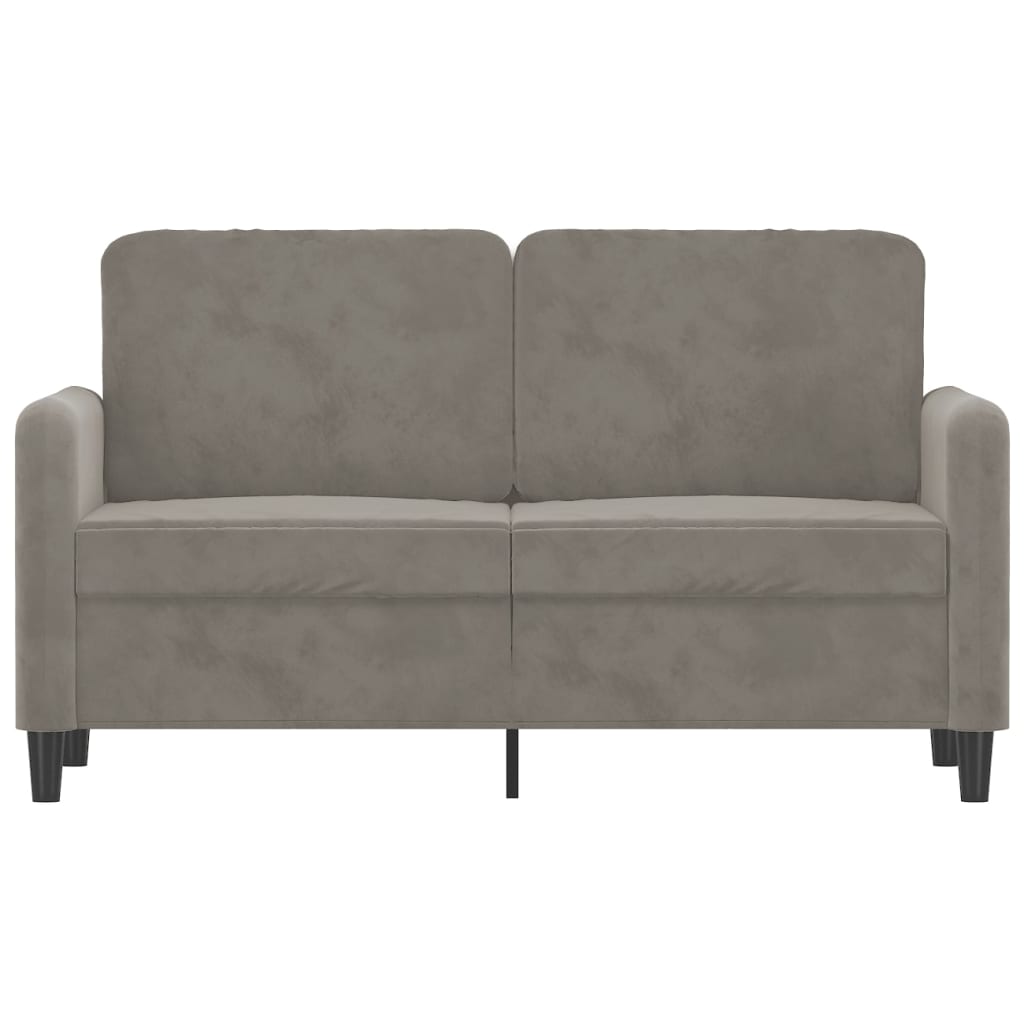 vidaXL 2-Seater Sofa Light Gray 47.2" Velvet