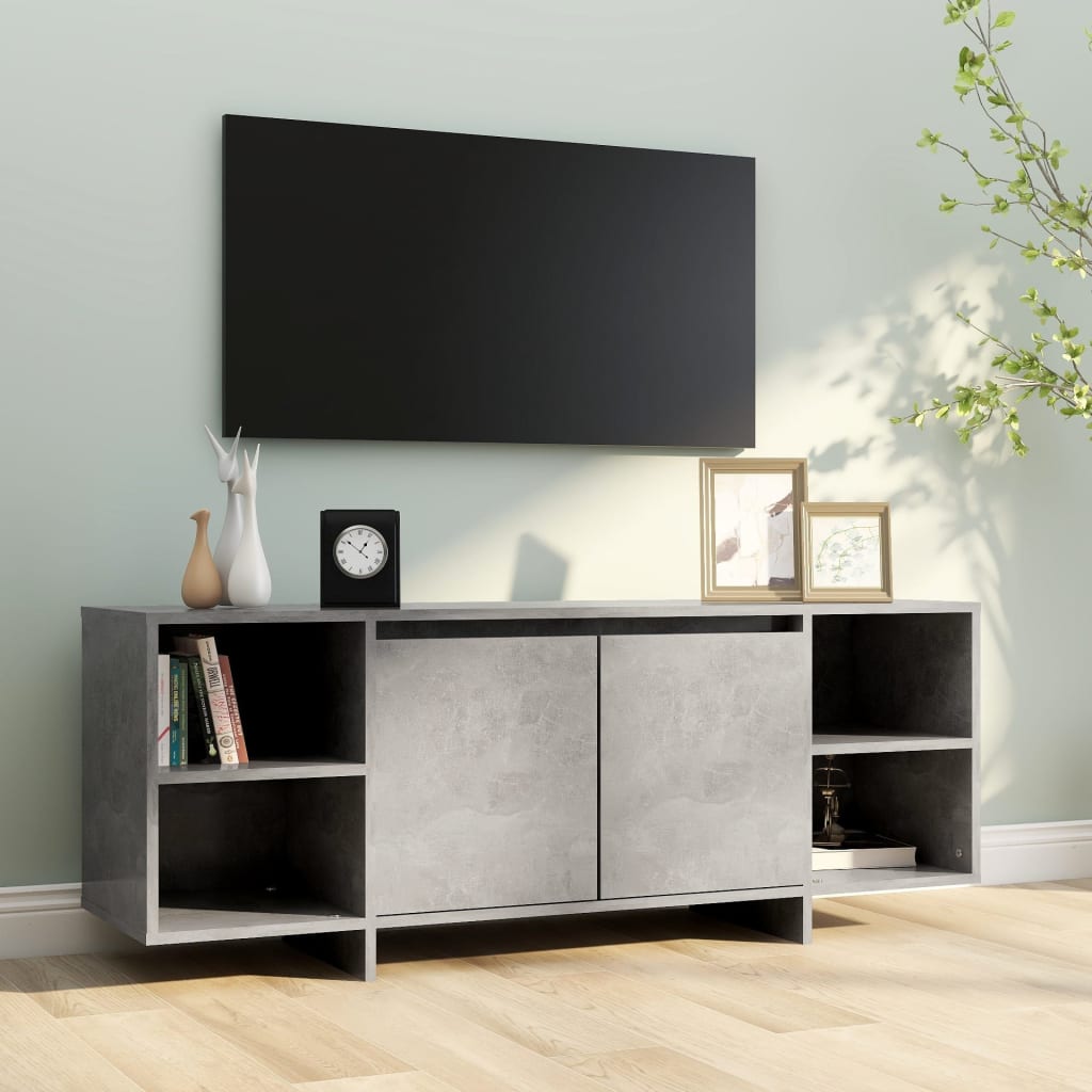 vidaXL TV Stand Concrete Gray 51.2"x13.8"x19.7" Engineered Wood