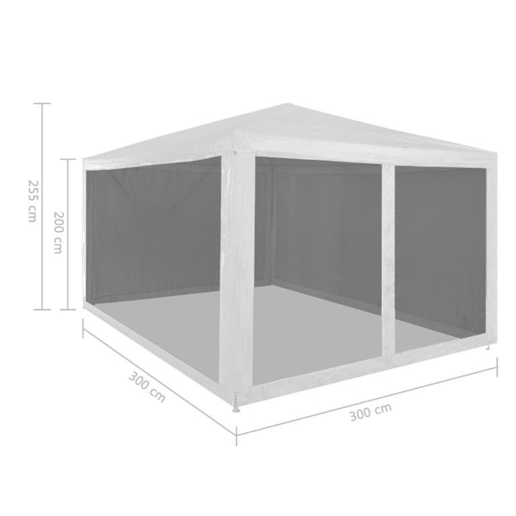 vidaXL Party Tent with 4 Mesh Sidewalls 9.8' x 9.8'