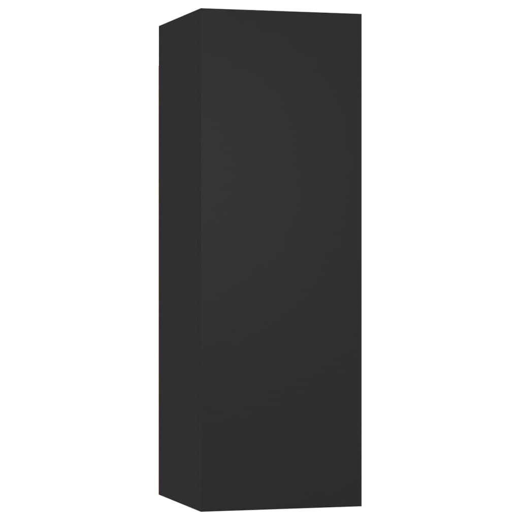 vidaXL 4 Piece TV Stand Set Black Engineered Wood