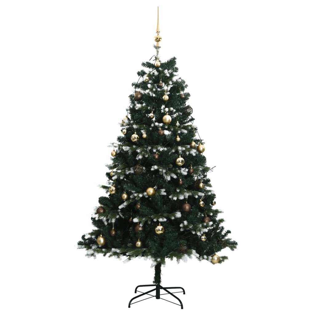 vidaXL Artificial Hinged Christmas Tree 300 LEDs & Ball Set 82.7"