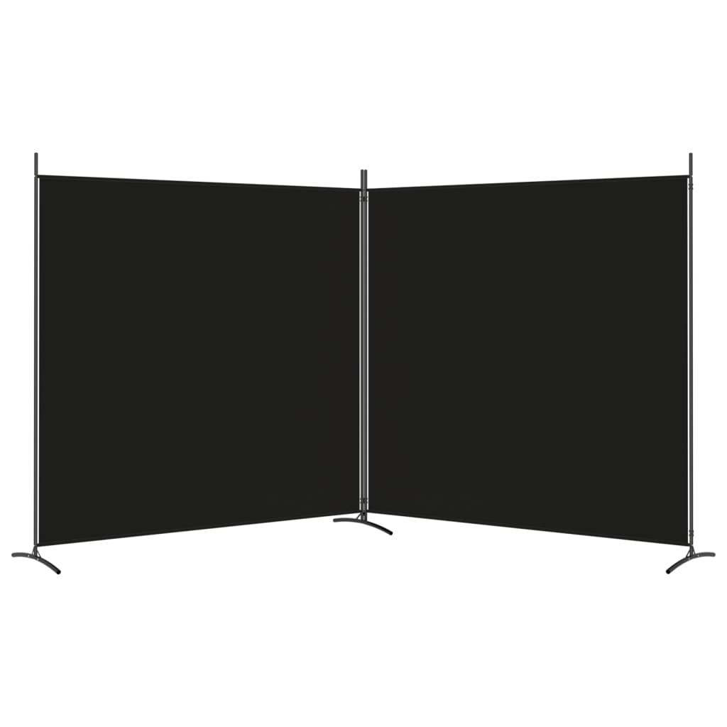 vidaXL 2-Panel Room Divider Black 137"x70.9" Fabric