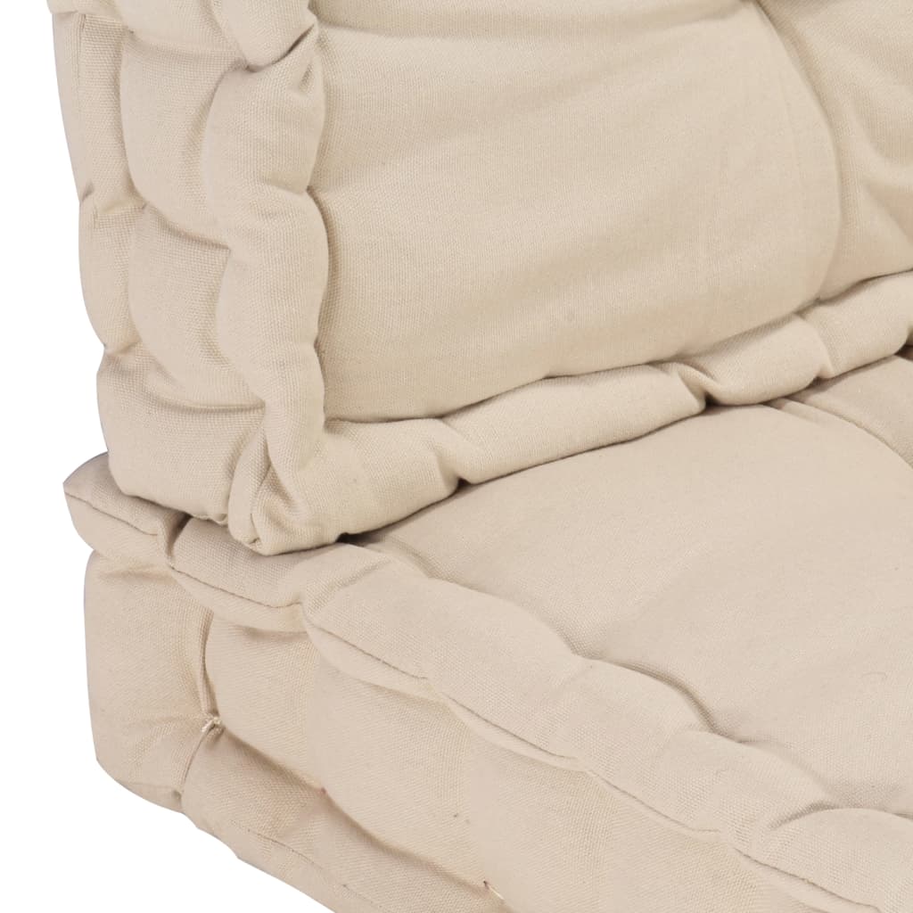vidaXL Pallet Floor Cushions 2 pcs Cotton Beige