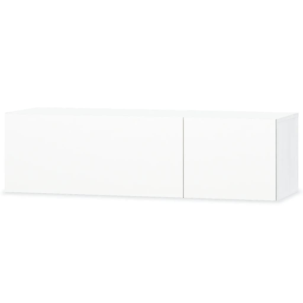 vidaXL TV Stands 2 Pcs Engineered Wood 47.2"x15.7"x13.4" High Gloss White