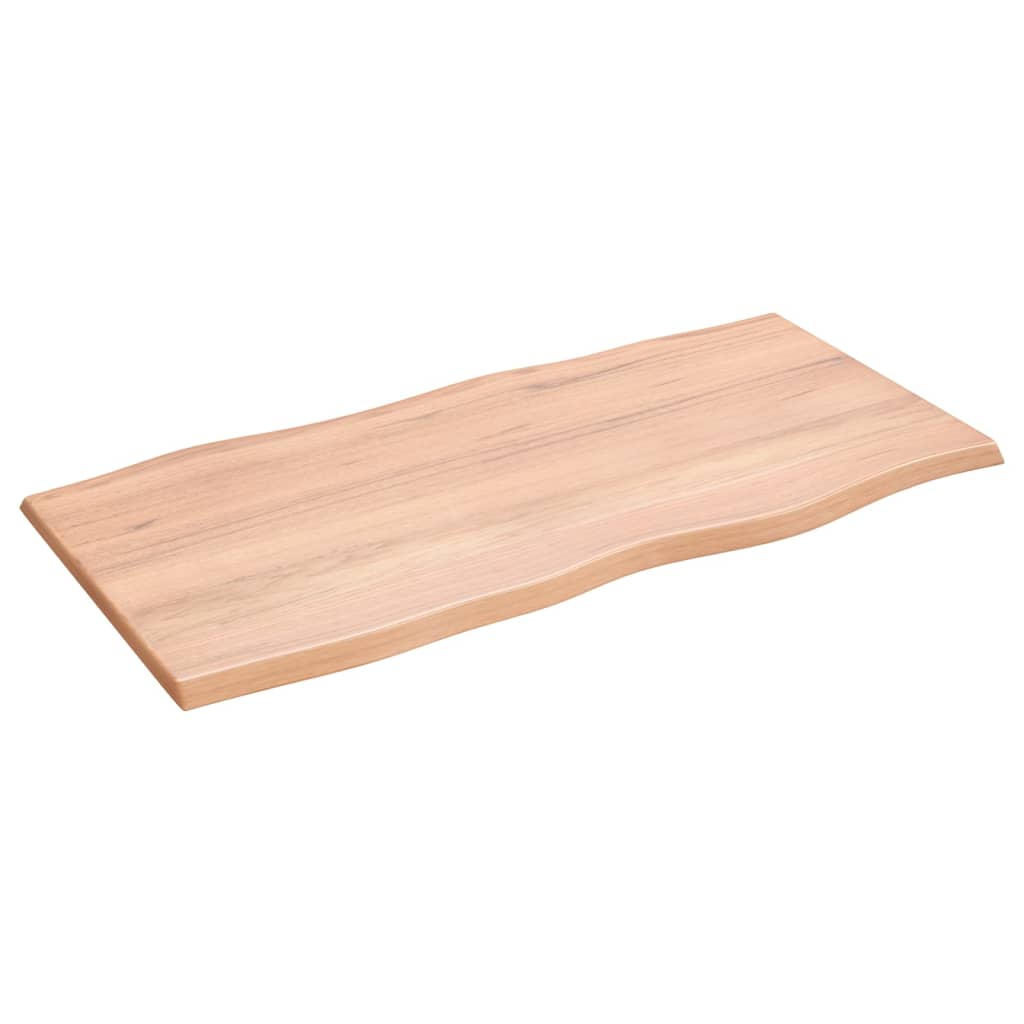 vidaXL Table Top Light Brown 39.4"x19.7"x0.8" Treated Solid Wood Oak Live Edge