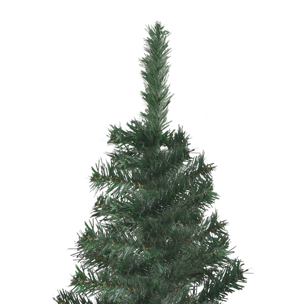 vidaXL Corner Artificial Pre-lit Christmas Tree Green 70.9" PVC