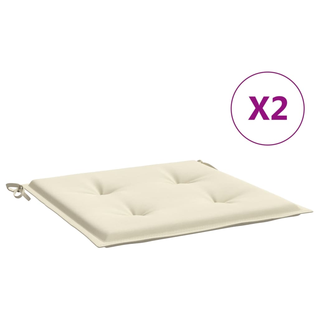 vidaXL Garden Chair Cushions 2 pcs Cream 15.7"x15.7"x1.2" Oxford Fabric