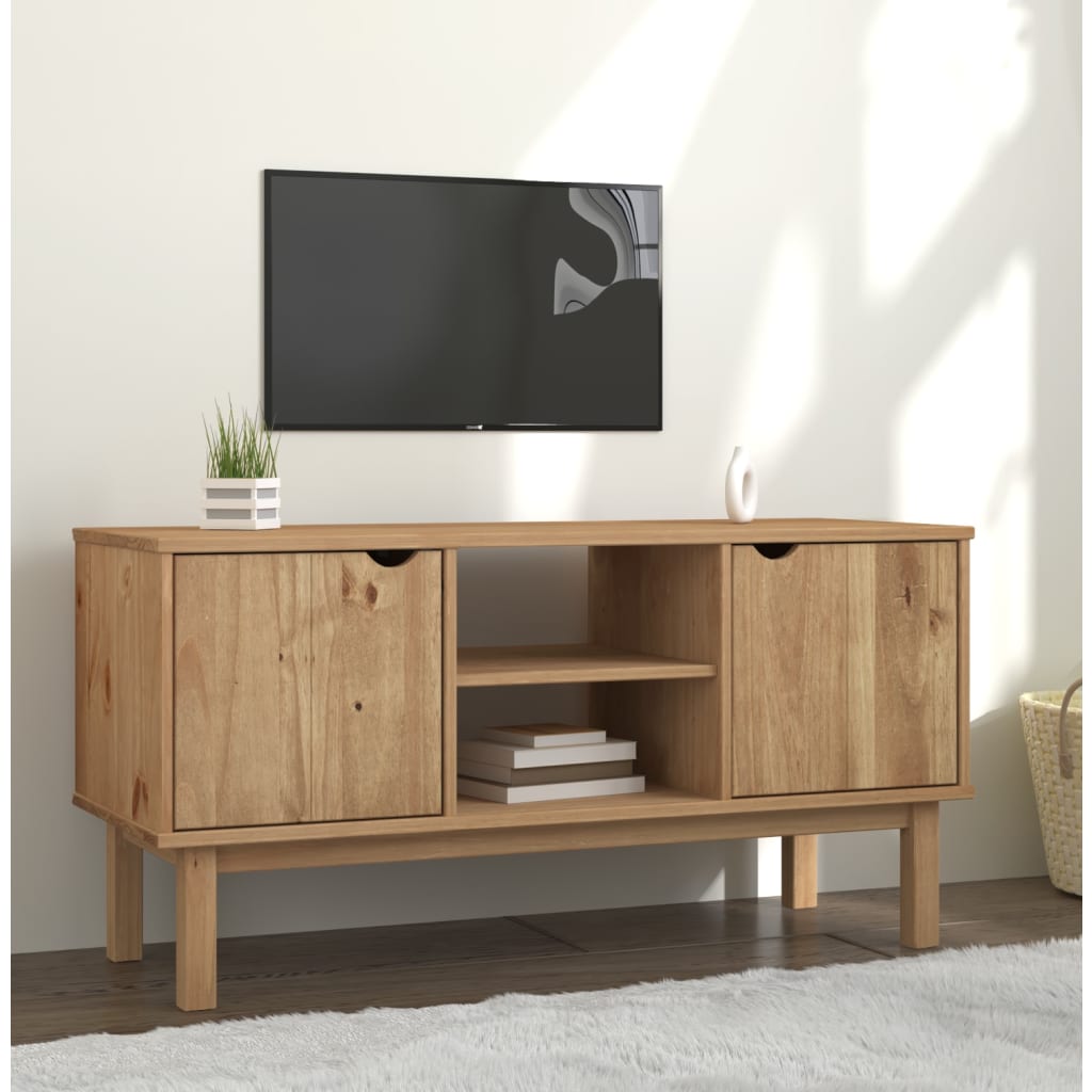 vidaXL TV Stand OTTA 44.7"x16.9"x22.4" Solid Wood Pine