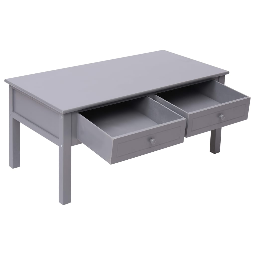 vidaXL Coffee Table Gray 39.4"x19.7"x17.7" Wood