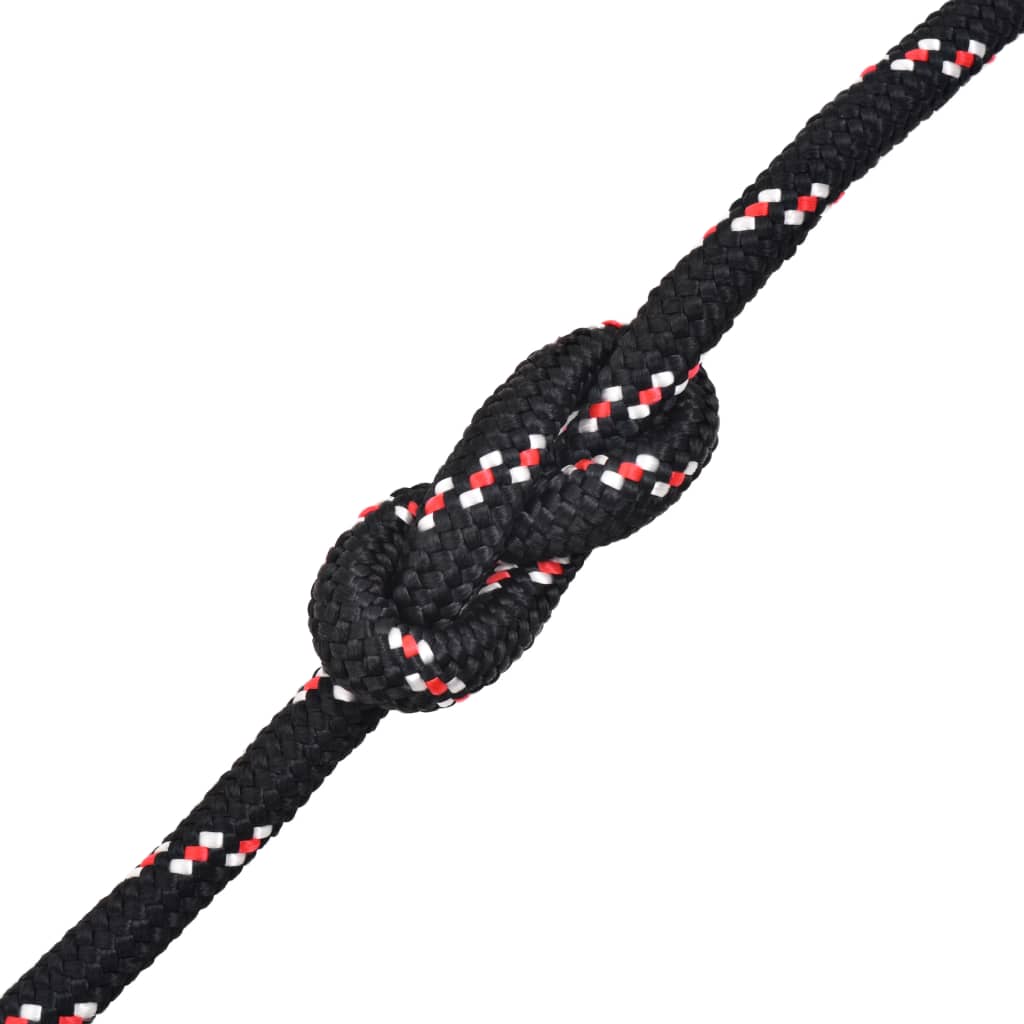 vidaXL Marine Rope Polypropylene 0.47" 1968.5" Black