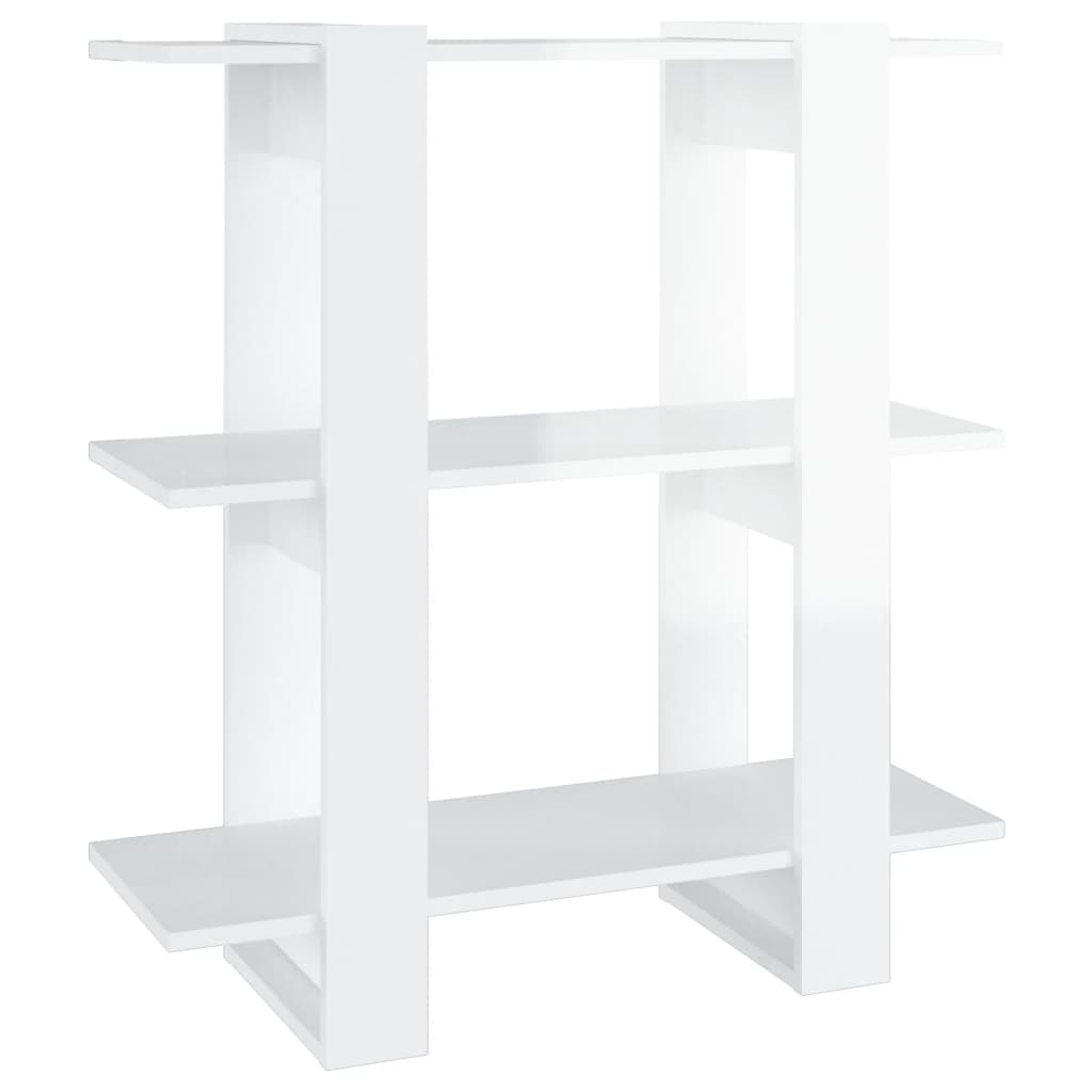 vidaXL Book Cabinet/Room Divider High Gloss White 31.5"x11.8"x34.3"